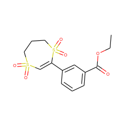 CCOC(=O)c1cccc(C2=CS(=O)(=O)CCCS2(=O)=O)c1 ZINC001772577717