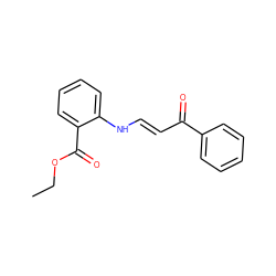 CCOC(=O)c1ccccc1N/C=C/C(=O)c1ccccc1 ZINC000000304667