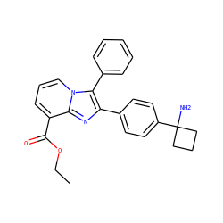 CCOC(=O)c1cccn2c(-c3ccccc3)c(-c3ccc(C4(N)CCC4)cc3)nc12 ZINC000113654894