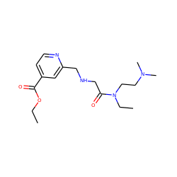 CCOC(=O)c1ccnc(CNCC(=O)N(CC)CCN(C)C)c1 ZINC000223547457