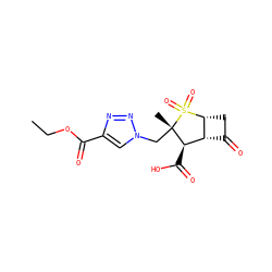 CCOC(=O)c1cn(C[C@@]2(C)[C@H](C(=O)O)[C@H]3C(=O)C[C@H]3S2(=O)=O)nn1 ZINC000029238288