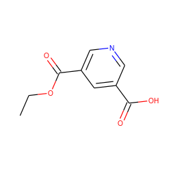 CCOC(=O)c1cncc(C(=O)O)c1 ZINC000000987790