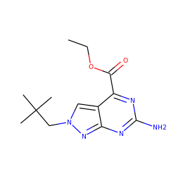 CCOC(=O)c1nc(N)nc2nn(CC(C)(C)C)cc12 ZINC000299870963