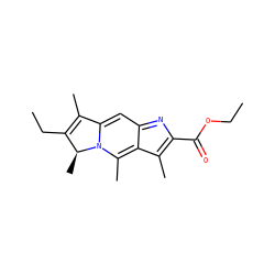 CCOC(=O)c1nc2cc3n(c(C)c-2c1C)[C@@H](C)C(CC)=C3C ZINC000001031684