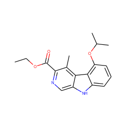 CCOC(=O)c1ncc2[nH]c3cccc(OC(C)C)c3c2c1C ZINC000005857864