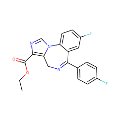 CCOC(=O)c1ncn2c1CN=C(c1ccc(F)cc1)c1cc(F)ccc1-2 ZINC000095553005