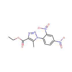 CCOC(=O)c1nnn(-c2ccc([N+](=O)[O-])cc2[N+](=O)[O-])c1C ZINC000006599565