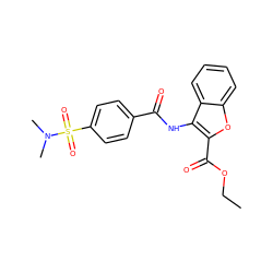 CCOC(=O)c1oc2ccccc2c1NC(=O)c1ccc(S(=O)(=O)N(C)C)cc1 ZINC000004103909