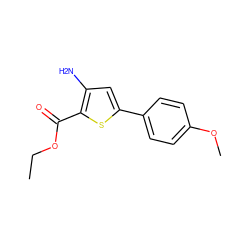 CCOC(=O)c1sc(-c2ccc(OC)cc2)cc1N ZINC000000344967