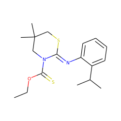 CCOC(=S)N1CC(C)(C)CS/C1=N\c1ccccc1C(C)C ZINC000028948298