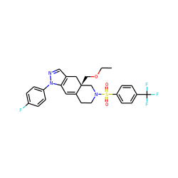 CCOC[C@]12Cc3cnn(-c4ccc(F)cc4)c3C=C1CCN(S(=O)(=O)c1ccc(C(F)(F)F)cc1)C2 ZINC000029128012