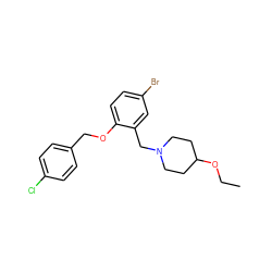 CCOC1CCN(Cc2cc(Br)ccc2OCc2ccc(Cl)cc2)CC1 ZINC000028822098