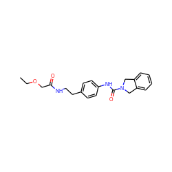 CCOCC(=O)NCCc1ccc(NC(=O)N2Cc3ccccc3C2)cc1 ZINC000166699589