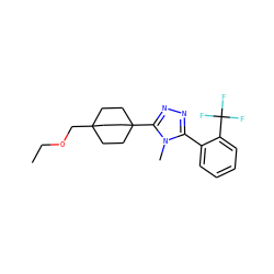CCOCC12CCC(c3nnc(-c4ccccc4C(F)(F)F)n3C)(CC1)CC2 ZINC000071329566