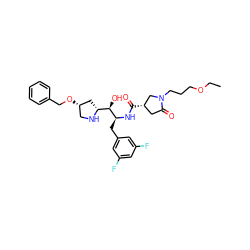 CCOCCCN1C[C@@H](C(=O)N[C@@H](Cc2cc(F)cc(F)c2)[C@H](O)[C@H]2C[C@@H](OCc3ccccc3)CN2)CC1=O ZINC000029129769