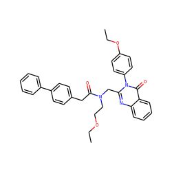 CCOCCN(Cc1nc2ccccc2c(=O)n1-c1ccc(OCC)cc1)C(=O)Cc1ccc(-c2ccccc2)cc1 ZINC000028707847