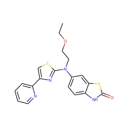 CCOCCN(c1ccc2[nH]c(=O)sc2c1)c1nc(-c2ccccn2)cs1 ZINC000653872526