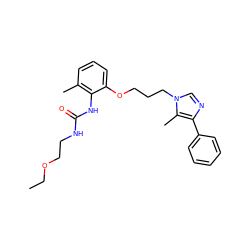 CCOCCNC(=O)Nc1c(C)cccc1OCCCn1cnc(-c2ccccc2)c1C ZINC000013827697