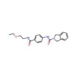 CCOCCNC(=O)c1ccc(NC(=O)N2Cc3ccccc3C2)cc1 ZINC000166633721