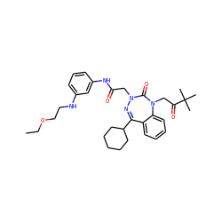 CCOCCNc1cccc(NC(=O)CN2N=C(C3CCCCC3)c3ccccc3N(CC(=O)C(C)(C)C)C2=O)c1 ZINC000043523570