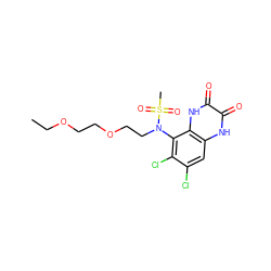 CCOCCOCCN(c1c(Cl)c(Cl)cc2[nH]c(=O)c(=O)[nH]c12)S(C)(=O)=O ZINC000028954104