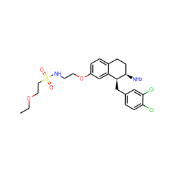 CCOCCS(=O)(=O)NCCOc1ccc2c(c1)[C@H](Cc1ccc(Cl)c(Cl)c1)[C@H](N)CC2 ZINC000142876531