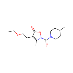 CCOCCc1c(C)n(C(=O)N2CCC(C)CC2)oc1=O ZINC000026842681