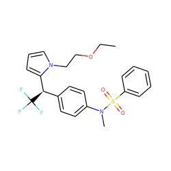 CCOCCn1cccc1[C@@H](c1ccc(N(C)S(=O)(=O)c2ccccc2)cc1)C(F)(F)F ZINC000084603340