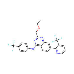 CCOCc1nc(Nc2ccc(C(F)(F)F)cc2)c2ccc(-c3ncccc3C(F)(F)F)cc2n1 ZINC000040425301