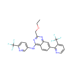 CCOCc1nc(Nc2ccc(C(F)(F)F)nc2)c2ccc(-c3ncccc3C(F)(F)F)cc2n1 ZINC000040860391