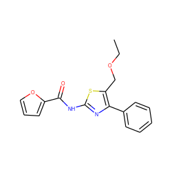 CCOCc1sc(NC(=O)c2ccco2)nc1-c1ccccc1 ZINC000058582100