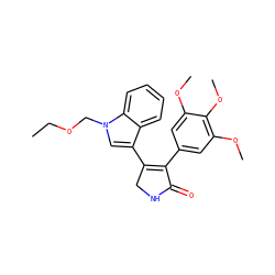 CCOCn1cc(C2=C(c3cc(OC)c(OC)c(OC)c3)C(=O)NC2)c2ccccc21 ZINC000042922268