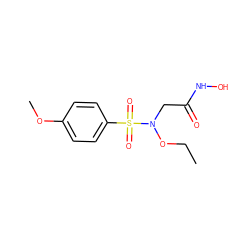 CCON(CC(=O)NO)S(=O)(=O)c1ccc(OC)cc1 ZINC000028647434