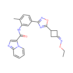 CCON=C1CC(c2nc(-c3ccc(C)c(NC(=O)c4cnc5ccccn45)c3)no2)C1 ZINC000206427345