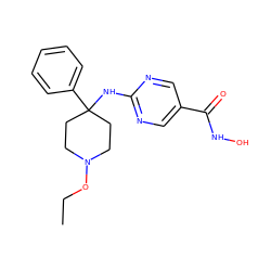 CCON1CCC(Nc2ncc(C(=O)NO)cn2)(c2ccccc2)CC1 ZINC001772643934