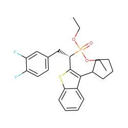 CCOP(=O)(OCC)[C@@H](Cc1ccc(F)c(F)c1)c1sc2ccccc2c1C1CCCC1 ZINC000084596909