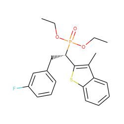 CCOP(=O)(OCC)[C@@H](Cc1cccc(F)c1)c1sc2ccccc2c1C ZINC000084618907