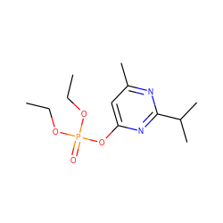 CCOP(=O)(OCC)Oc1cc(C)nc(C(C)C)n1 ZINC000002040106