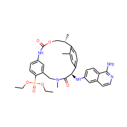 CCOP(=O)(OCC)c1ccc2cc1CN(C)C(=O)[C@H](Nc1ccc3c(N)nccc3c1)c1ccc(c(C)c1)[C@@H](C)COC(=O)N2 ZINC000207292612