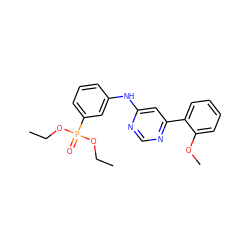 CCOP(=O)(OCC)c1cccc(Nc2cc(-c3ccccc3OC)ncn2)c1 ZINC000169346826