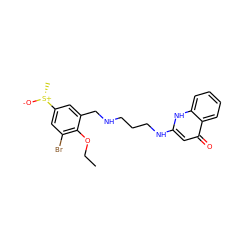 CCOc1c(Br)cc([S@@+](C)[O-])cc1CNCCCNc1cc(=O)c2ccccc2[nH]1 ZINC000013487776