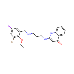 CCOc1c(Br)cc(I)cc1CNCCCNc1cc(=O)c2ccccc2[nH]1 ZINC000027721877