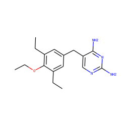CCOc1c(CC)cc(Cc2cnc(N)nc2N)cc1CC ZINC000027108196