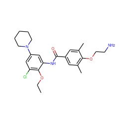 CCOc1c(Cl)cc(N2CCCCC2)cc1NC(=O)c1cc(C)c(OCCN)c(C)c1 ZINC000016052613