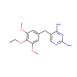 CCOc1c(OC)cc(Cc2cnc(N)nc2N)cc1OC ZINC000028006201