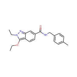 CCOc1c2ccc(C(=O)NCc3ccc(C)cc3)cc2nn1CC ZINC000008762937