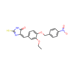 CCOc1cc(/C=C2/N=C(S)NC2=O)ccc1OCc1ccc([N+](=O)[O-])cc1 ZINC000001001054