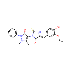 CCOc1cc(/C=C2\NC(=S)N(c3c(C)n(C)n(-c4ccccc4)c3=O)C2=O)ccc1O ZINC000100223210