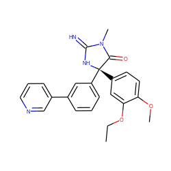 CCOc1cc([C@@]2(c3cccc(-c4cccnc4)c3)NC(=N)N(C)C2=O)ccc1OC ZINC000035933311