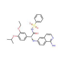 CCOc1cc([C@@H](Nc2ccc3c(N)nccc3c2)C(=O)NS(=O)(=O)c2ccccc2)ccc1OC(C)C ZINC000096284562